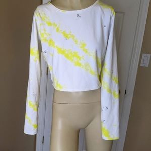lululemon athletica White and Yellow Crop Top